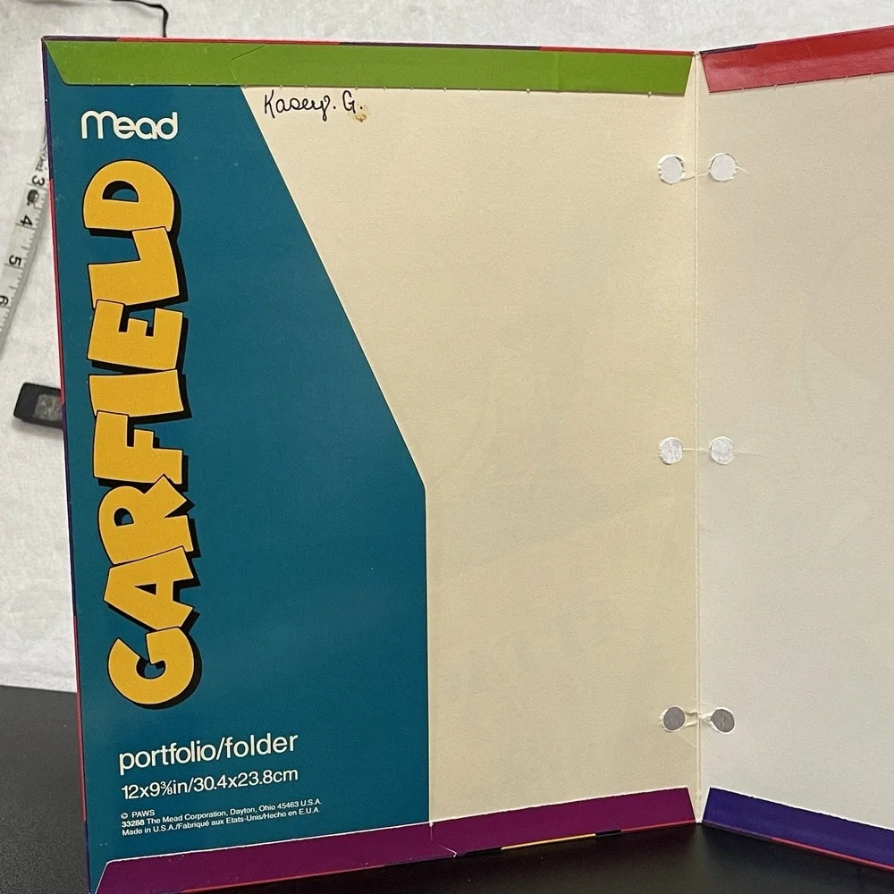 Garfield Odie PAWS 3 Ring Binder Pocket Folders Jim Davis School Lot 3 Vintage